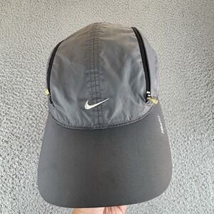 Nike TAILWIND Y2k Hat‎ Cap Fit Dri Mini Swoosh Double Zipper Very Rare Gray
